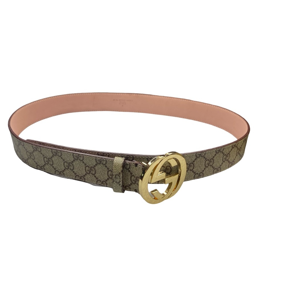 Gucci Beige and Gold Signature Belt - Picture 8 of 9